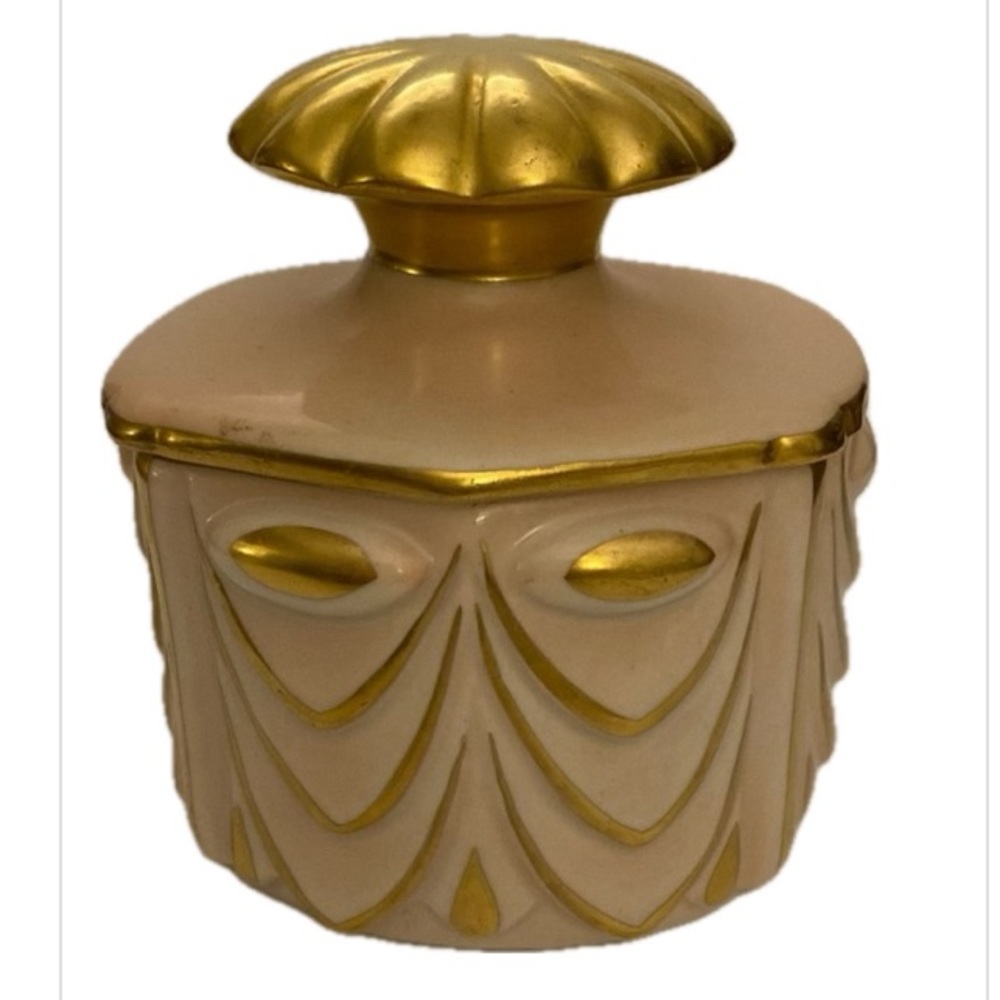 Carlin Comforts Art Deco Porcelain Draped Pink Dresser Accessory